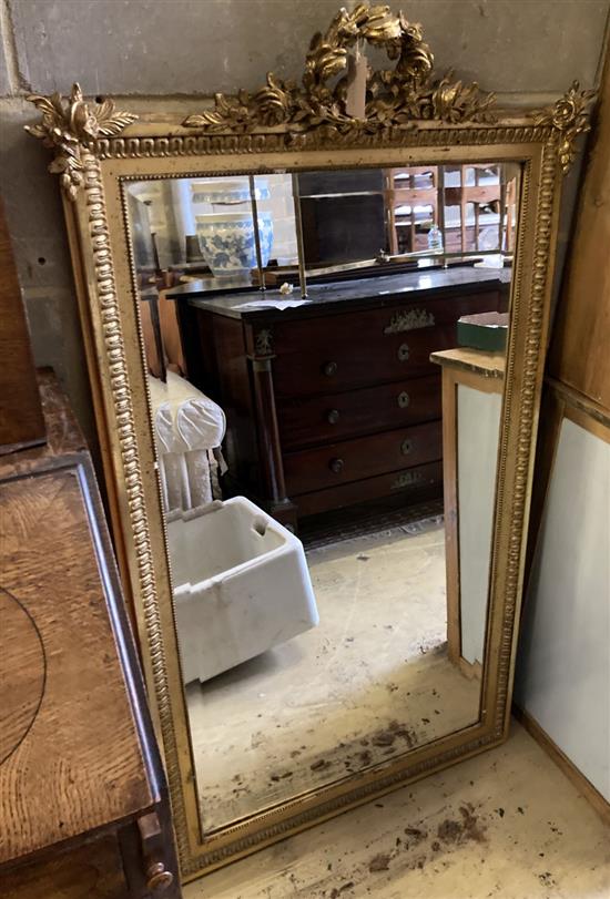 A Victorian giltwood and gesso pier glass, width 85cm, height 145cm